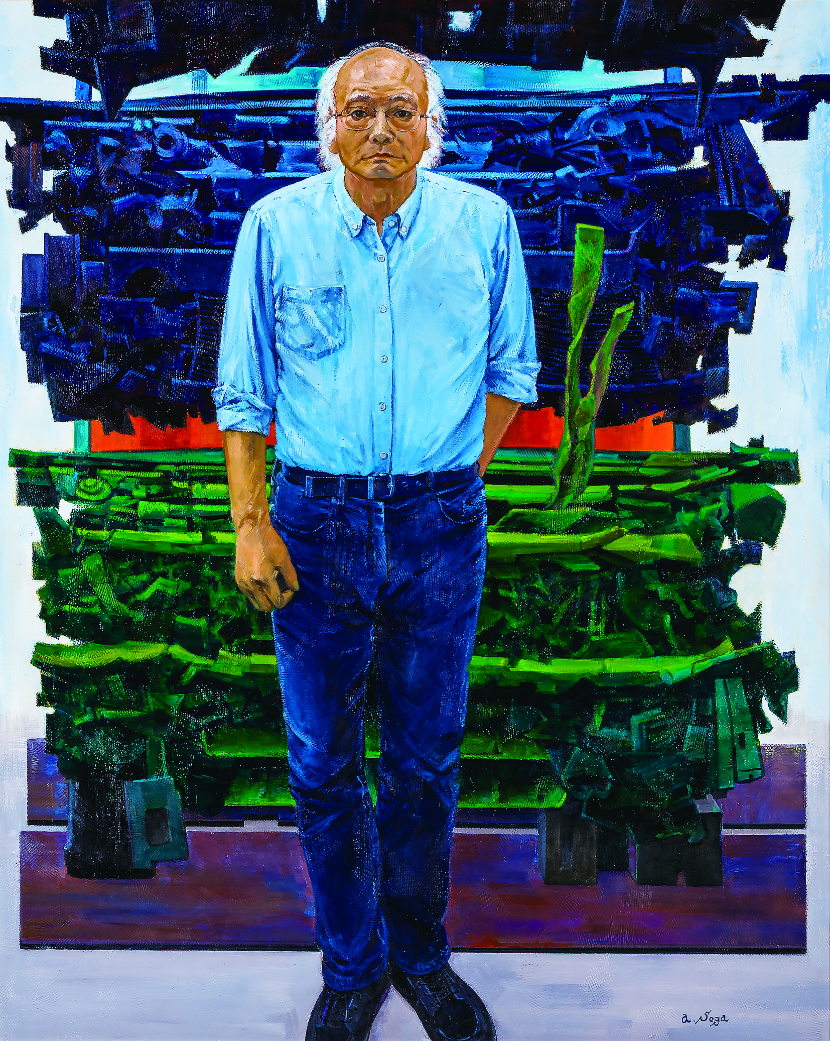 「廃車と男と」 2019　162.2×130.3