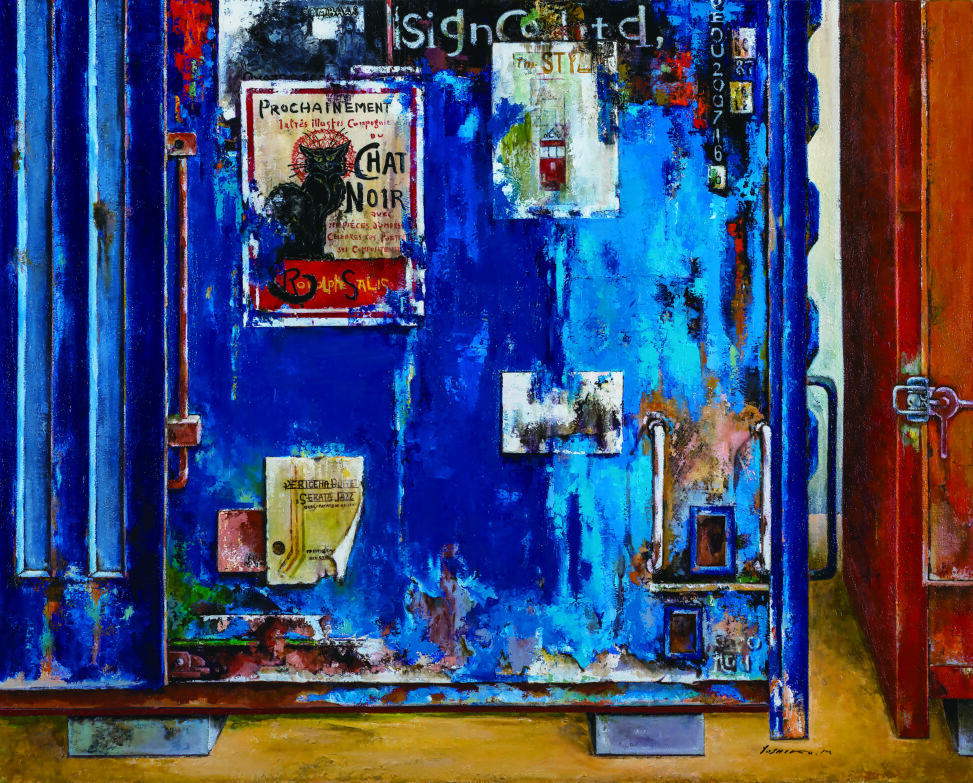 「刻の思い（青のコンテナ）」 2019　130.3×162.1